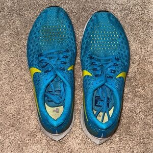 Nike Men’s Teal Blue and Yellow Athletic Running Shoes